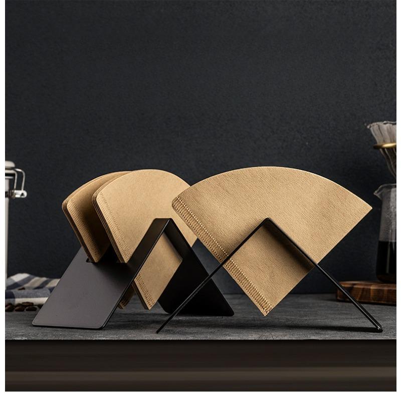 1PC Coffee Filter Paper Rack Coffee Bar Storage Rack Stainless Steel V-Shaped Hand-Washed Filter Paper Large Capacity Bracket