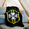 1PC Brazilian Football Federation Printed Soft Flannel Blanket Throw for Adult Bedroom Living Room Sofa Camping Travel Fan Gifts Christmas Gifts