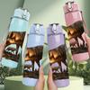 1PC Standing Grey Wolf Wild Animal Print 750ml Color Plastic Sports Water Bottle Leakproof Flip Straw Lid Suitable for Sports Office Home Use