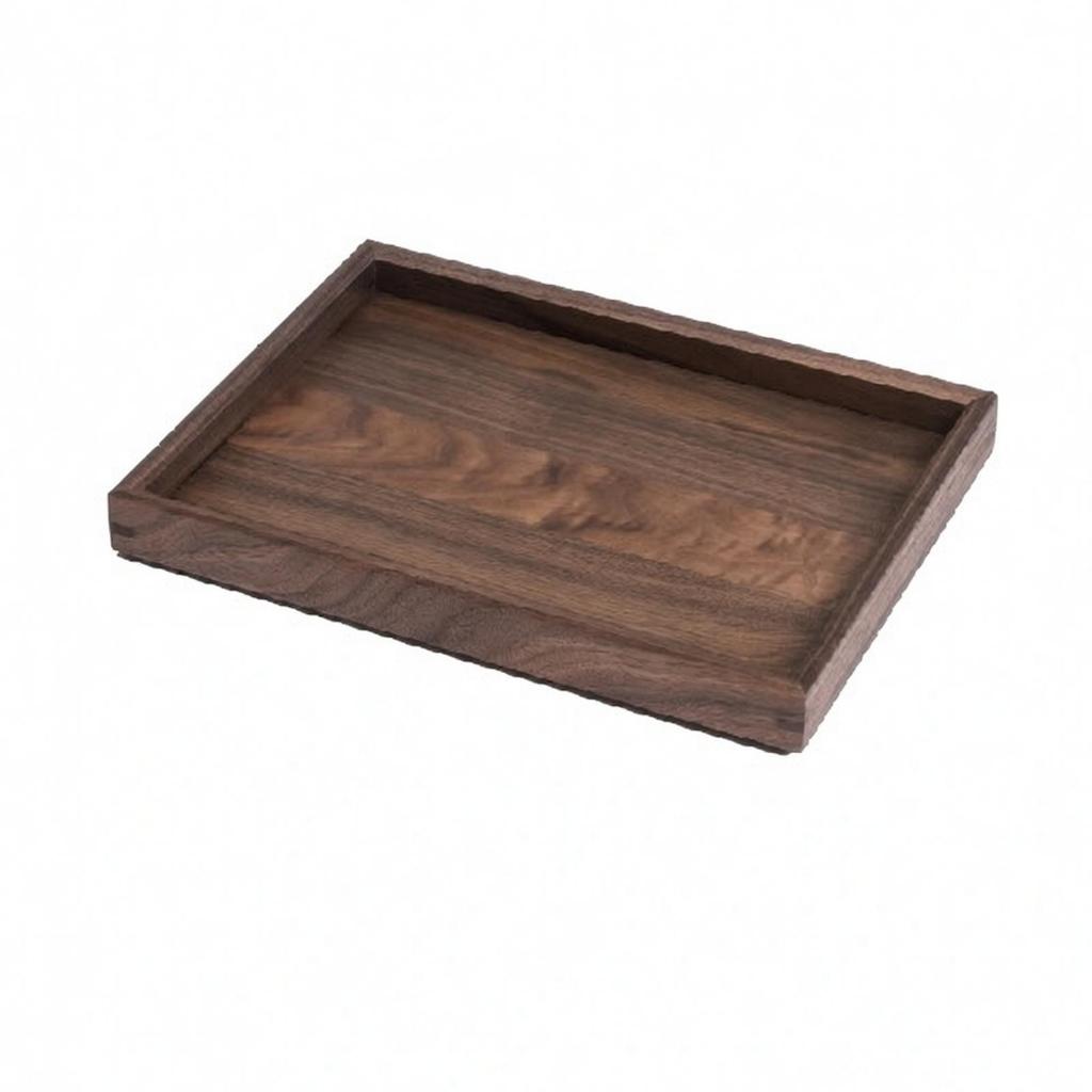 Tray Versatile Black Walnut Wood Serving Sleek for Entertaining