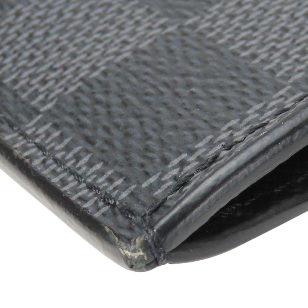Used LOUIS VUITTON Card Case Coin / Card Holder N64038 Damier Grafitte Black Gray Compact