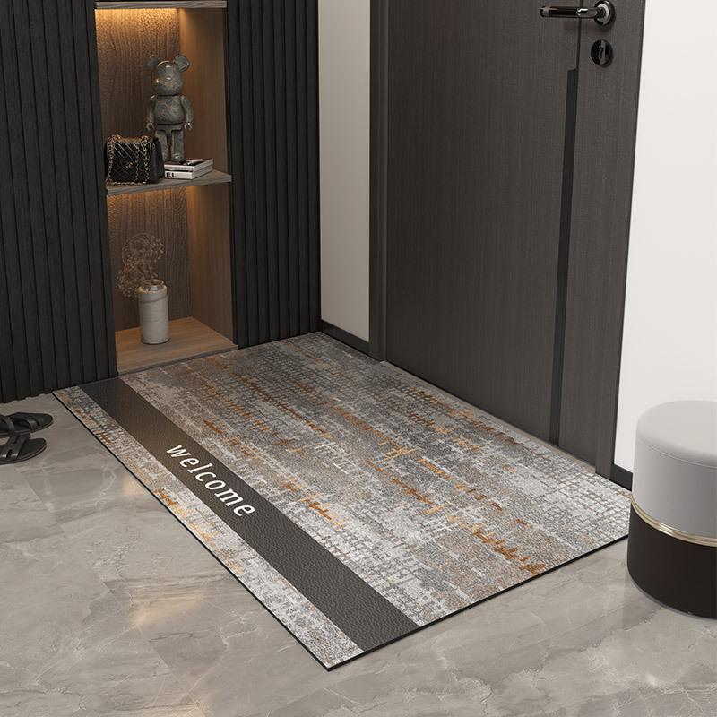 Modern Entry Door Floor Mat Entry Door Leather Foot Mat Pvc Wipes Washless Household Entryway Carpet Can Be Cut