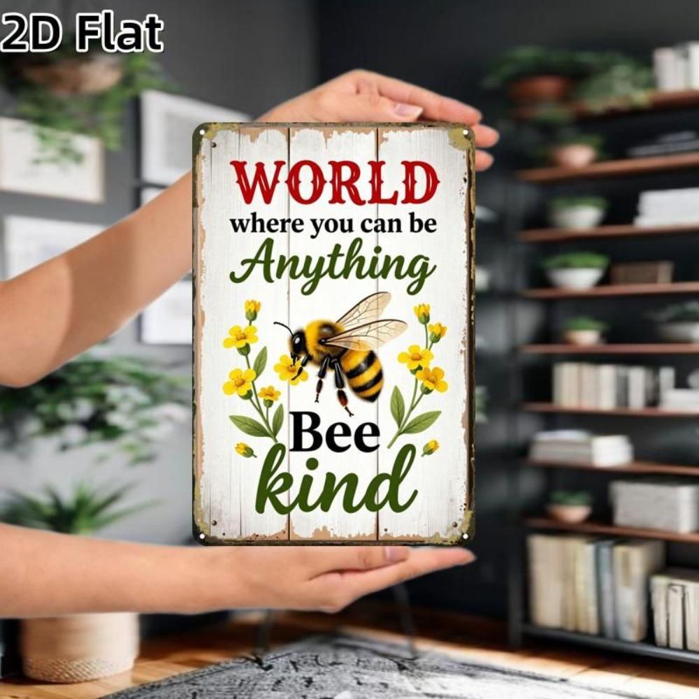 Vintage Bee Tin Sign Creative Garage Wall Decor Home Art