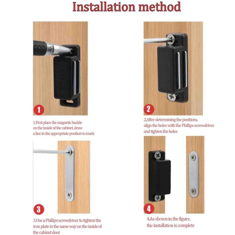 10pcs Cabinet Magnet Latch Cupboard Kitchen Furniture Magnetic Cabinet Door Latches Closures Plastic Strong Magnets Drawer Catch