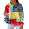 Women's Fashion Casual Gradient Vintage Print Pullover Sports Long-Sleeve Top