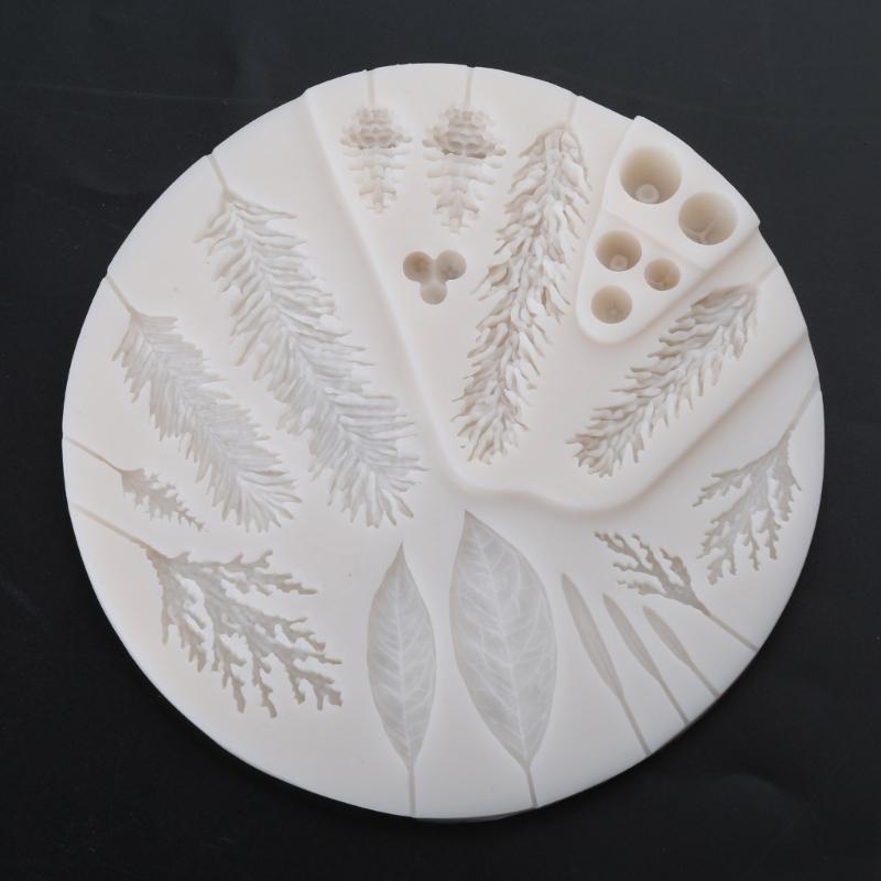 Silicone Mould Pine Branch Pinecones Fondant Molds For Cake Decorating Cupcake