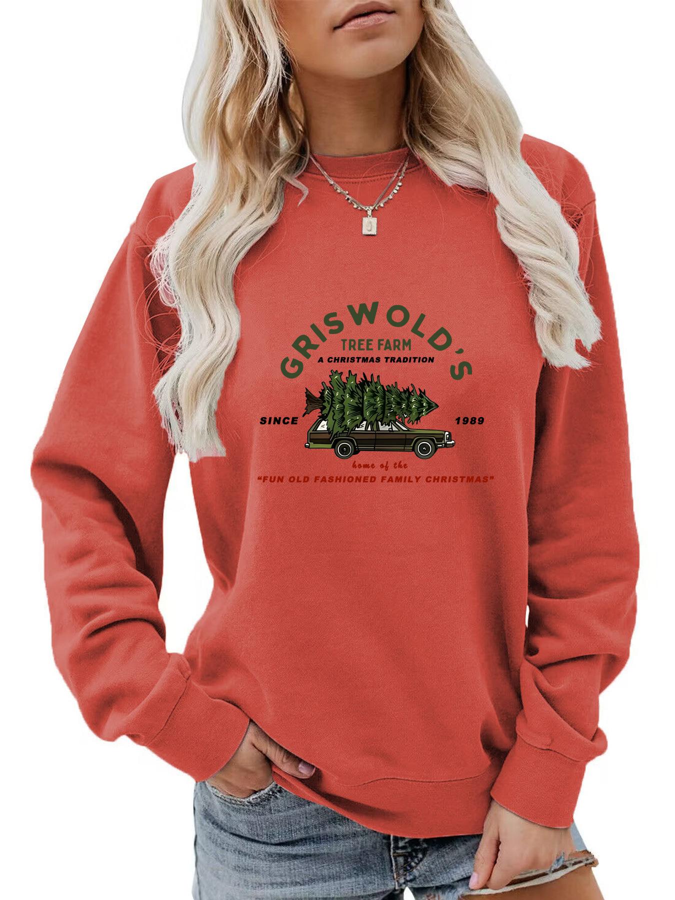2025 popular women s clothing fleece sweater crew neck Christmas XXXL