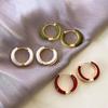 S925 Silver Needle Drip Glaze Ear Hoops: Fashionable, High-End, Retro Hong Kong Style, Exquisite Design for Women