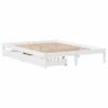 VidaXL Cadre de lit avec tiroirs blanc 140x200 cm bois de pin massif, sommier, cadre de lit double, cadre de lit en bois 3301437