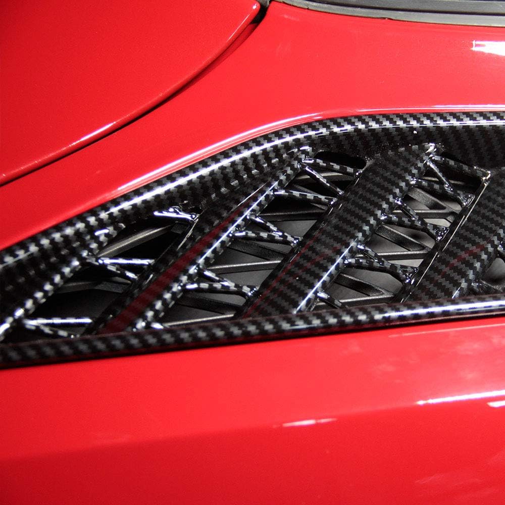 Kohlefaser-Optik Abdeckungen Verzierungen Zubehör Hintere Seitenwandbelüftung für 2014 2015 2016 2017 2018 Chevrolet Corvette C7