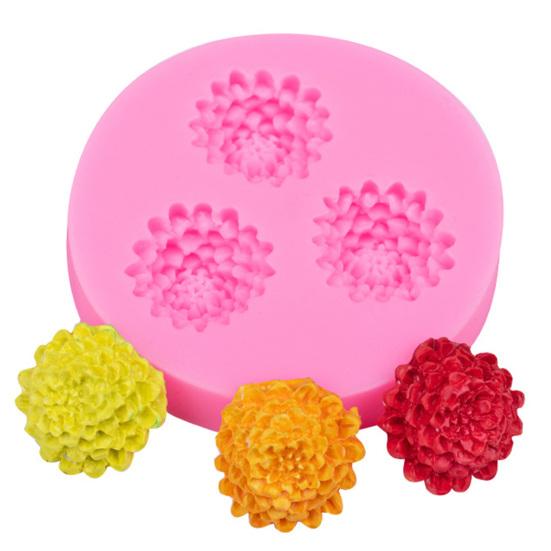 Baking Mold 3 Cavities DIY Handmade Pinecone Sunflower Flower Candle Mould for Bakery