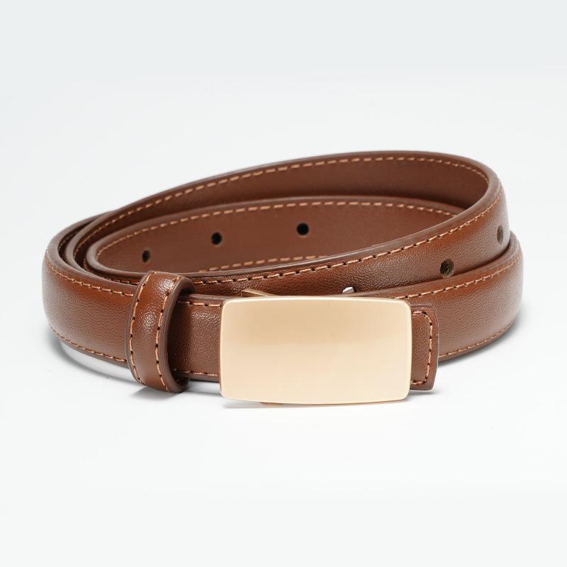 

Простой и Универсальный Женский Тонкий Ремень из Натуральной Кожи Модный Декоративный Пояс для Костюма с Юбкой и Рубашкой на Талию