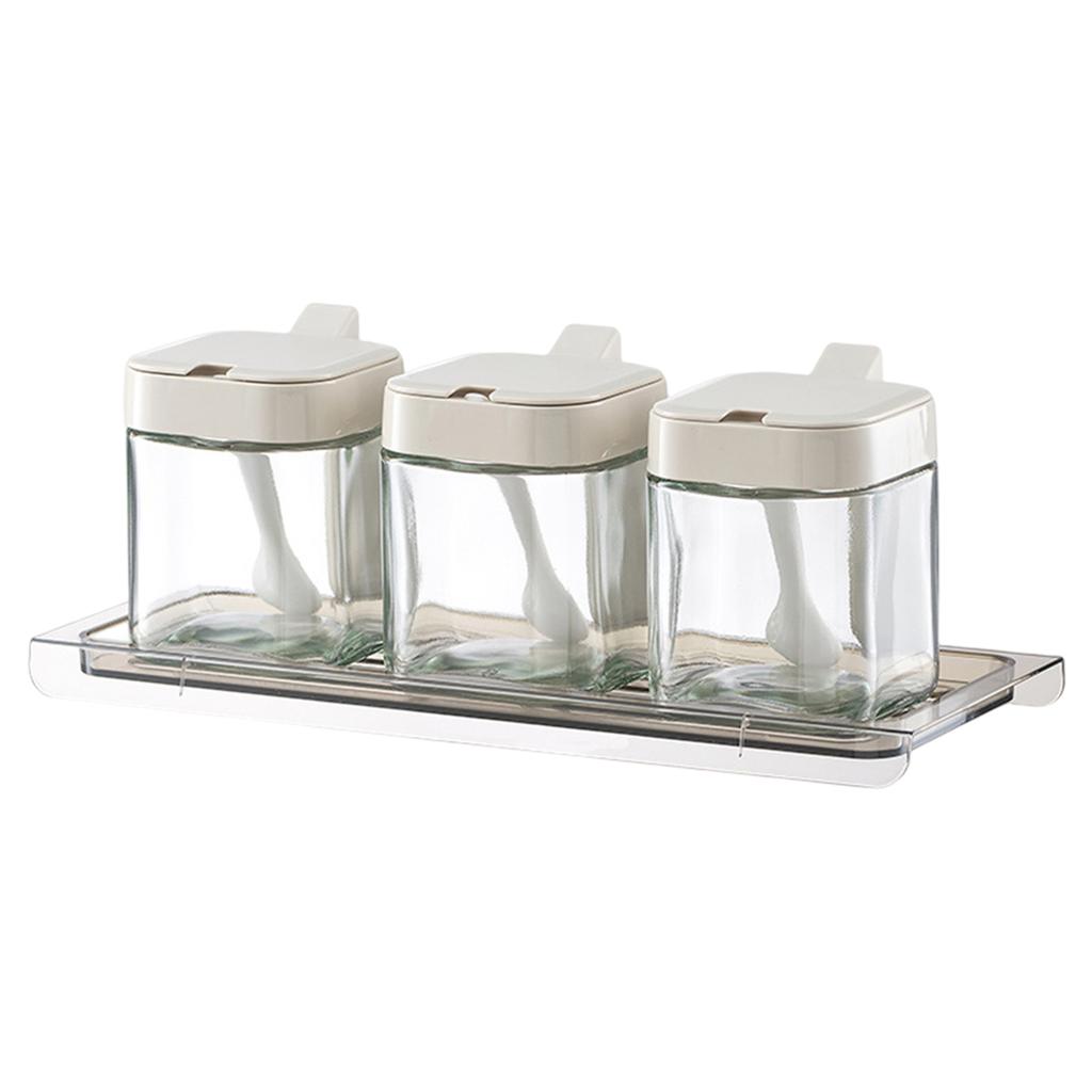 Druckdeckel Gewürzglas Set Feuchtigkeitsgeschützter Gewürzbehälter zum Kochen