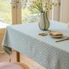 Emankiyun Jacquard Tablecloth Green Fringe Table Cloth American Style Home Dining Coffee