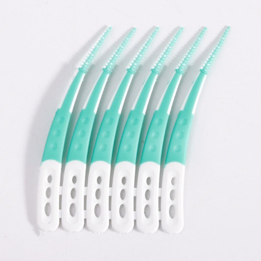 12Pcs Silicone Interdental Brushes With Thread Oral Cleaning Tools Reusable Toothpicks