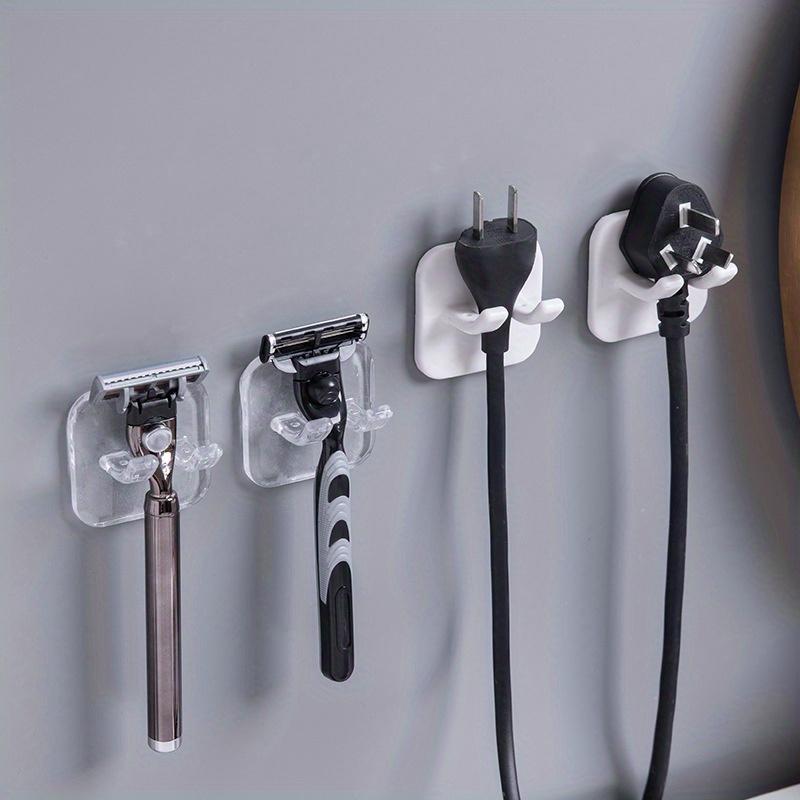 Waterproof Self-Adhesive Razor Hanger - Easy-to-Install Wall Hooks for Razors, Plugs, Bathrobes & Towels - Hypoallergenic