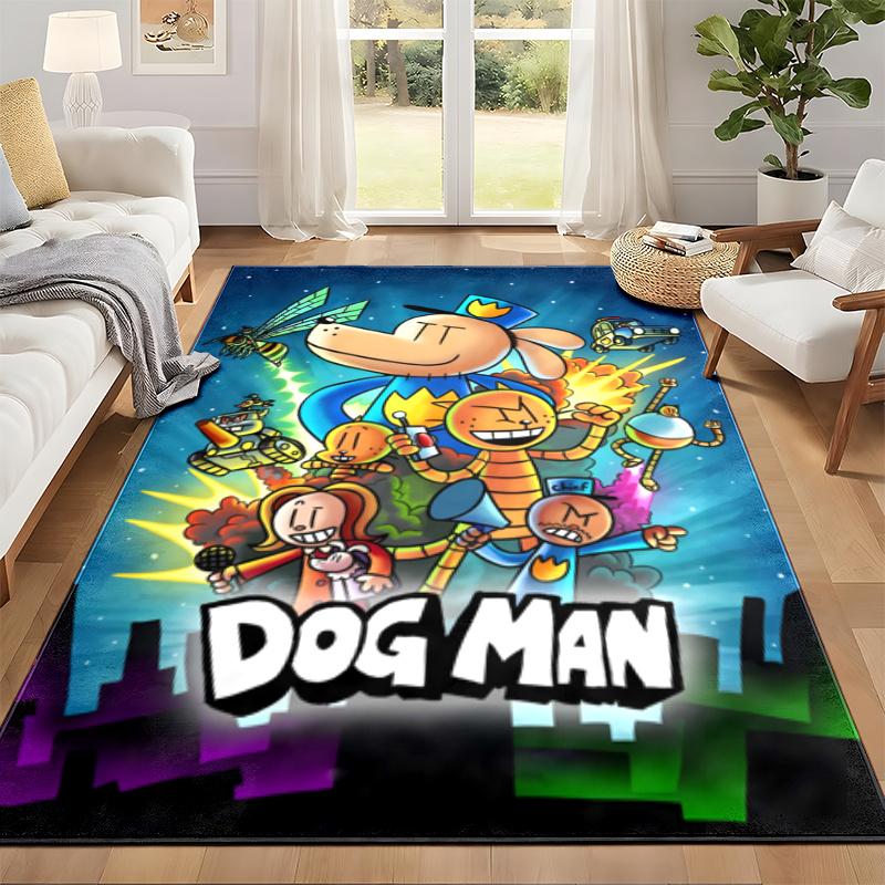 Dog Man Carpet Door Mat for Living Room or Bedroom Protective Mat Under Chair Office Decoration Christmas Gift Birthday Present
