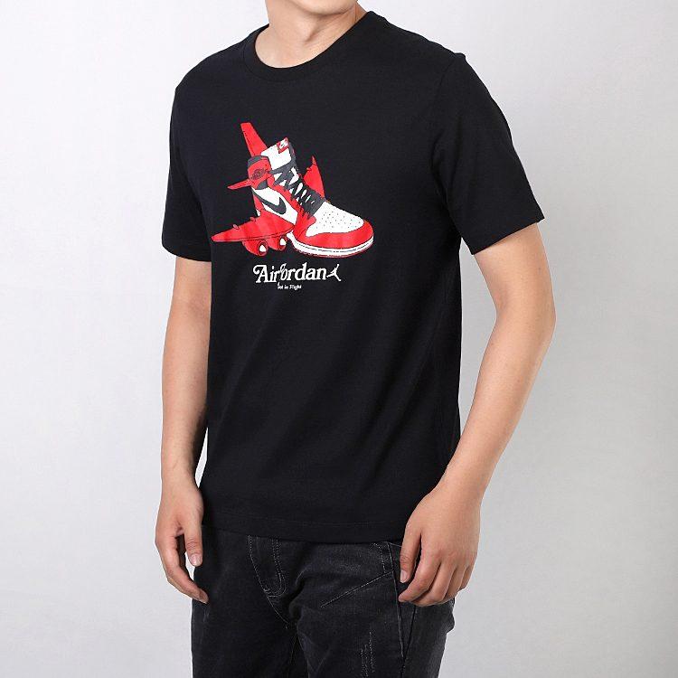 Jordan T Shirts Men's Black Crew Neck Moderate CN3597-010
