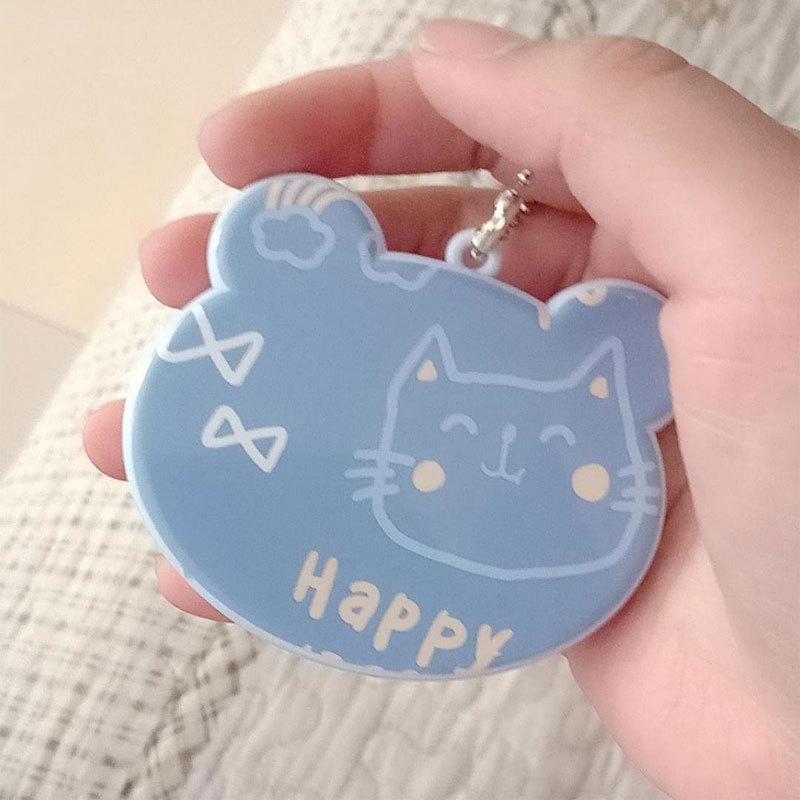 Cartoon-Mini-Kamm mit Spiegel, tragbarer Reisekamm, faltbarer Kunststoffkopf, Bürste, süßer Tierkamm, Tasche, Anhänger, Kamm, Mädchen, Kinder, Geschenk