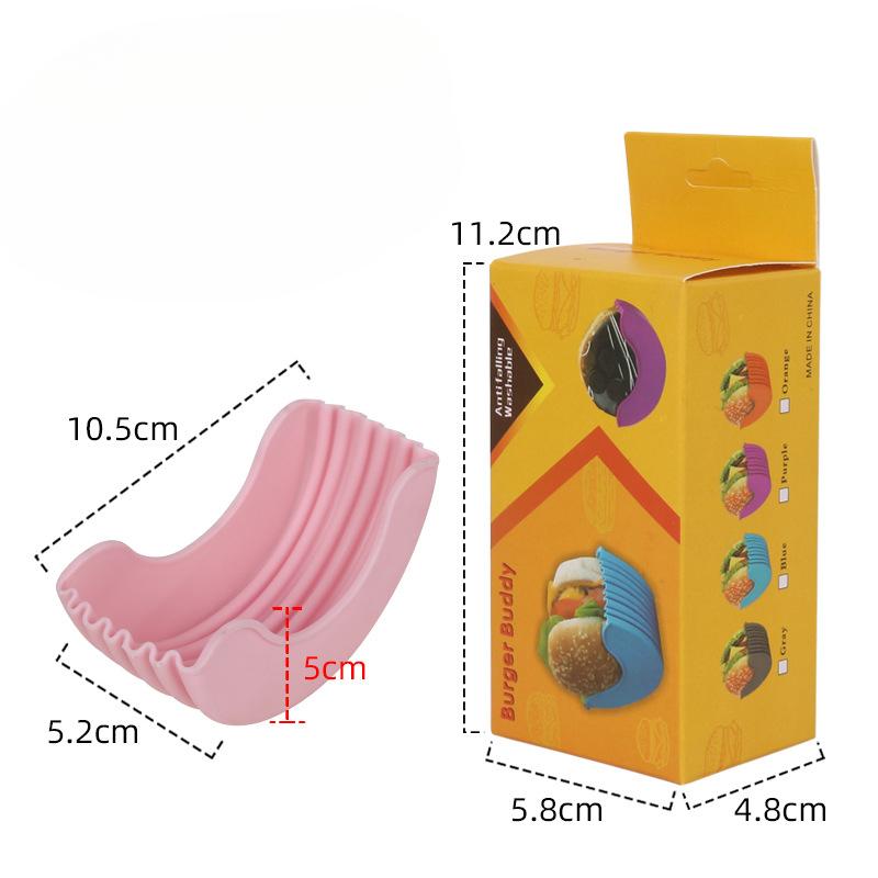 Una Caja Fija para Hamburguesa con Clip de Silicona Retráctil Anticaída Una Caja para Hamburguesa de Comida sin Contacto