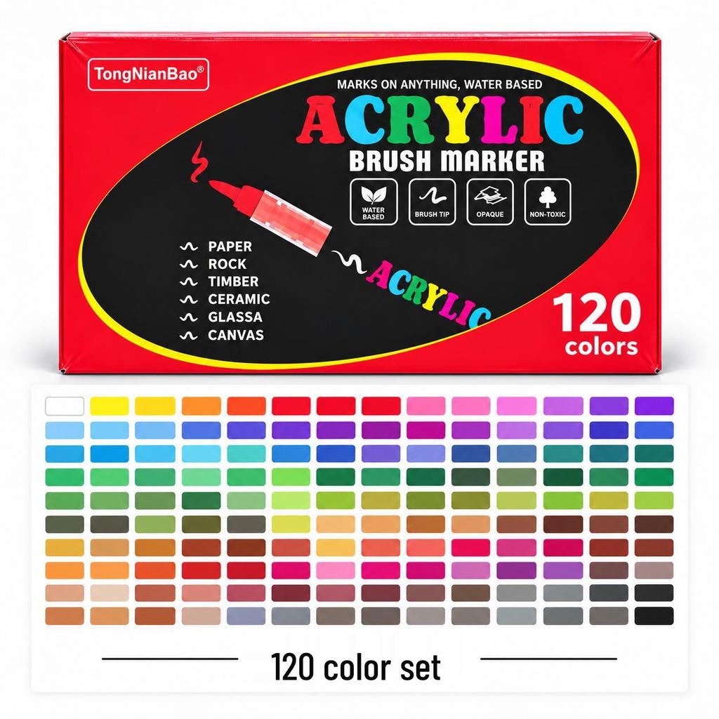 Liquid Acrylic Marker Set with Soft Tips for DIY Art & Professional Watercolor Painting