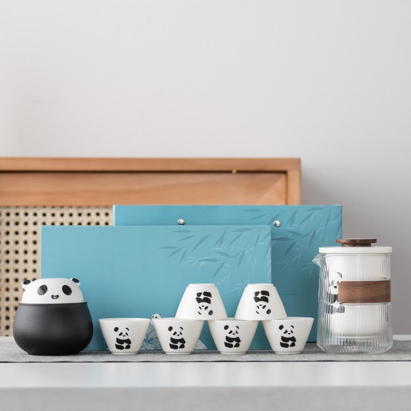 Panda Kung Fu Tea Set Teacup Set Portable Travel Tea Set Tea Pot Kuaike Tea Cup High-end Business Gifts