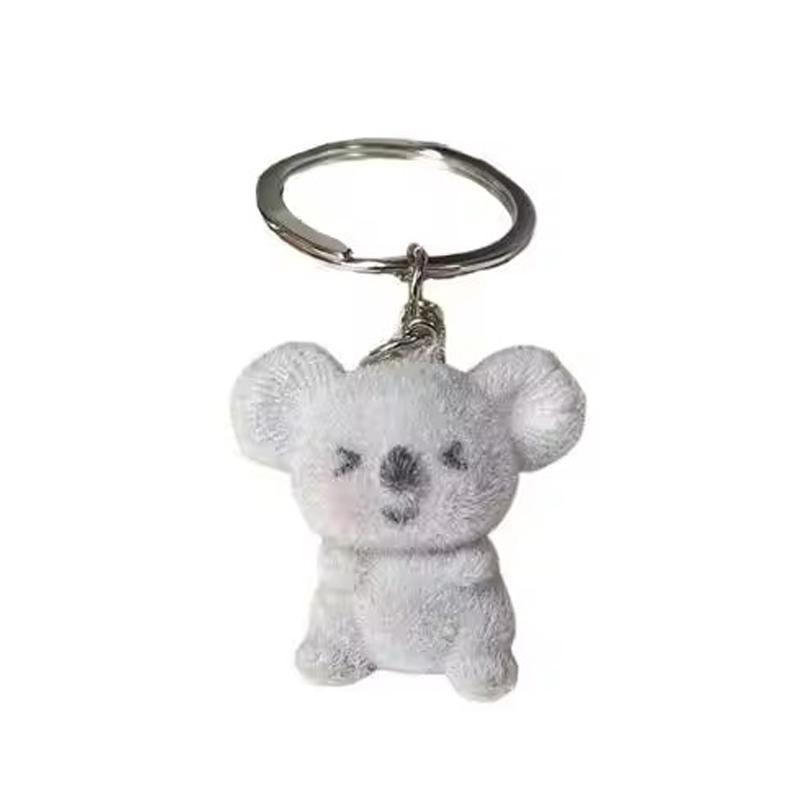 

Флокированные брелоки-коалы, смола, мультяшные, милые, подвески в виде чучел животных, подвеска для сумки, брелок для мужчин, женщин, друзей, пары