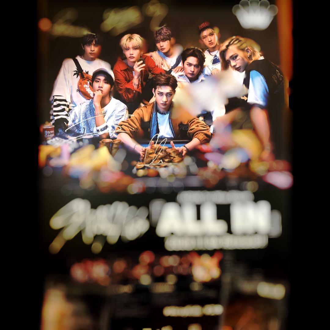 

[USED] Stray Kids ALL IN Autographed Poster Official Authentic