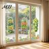 Full Atmosphere Wall Covering 3Pcs 3D Succulents Stickers, Vertical Plant Landscape Decals, Waterproof PVC Mural, Weatherproof Decals Peel And