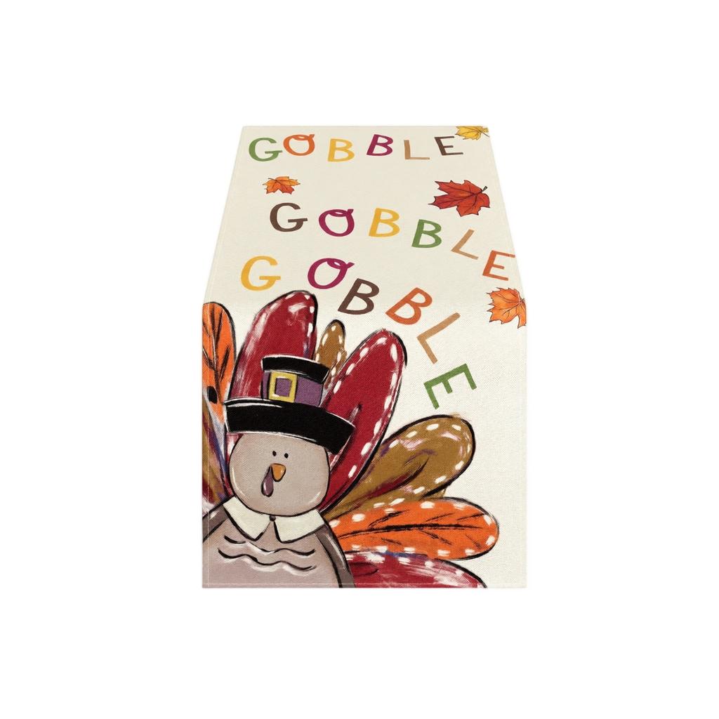 Thanksgiving kalkun bordløber 183x33cm Efterårsblade Mønster Dekorativ dug til ferie Spisestue Køkken Brug