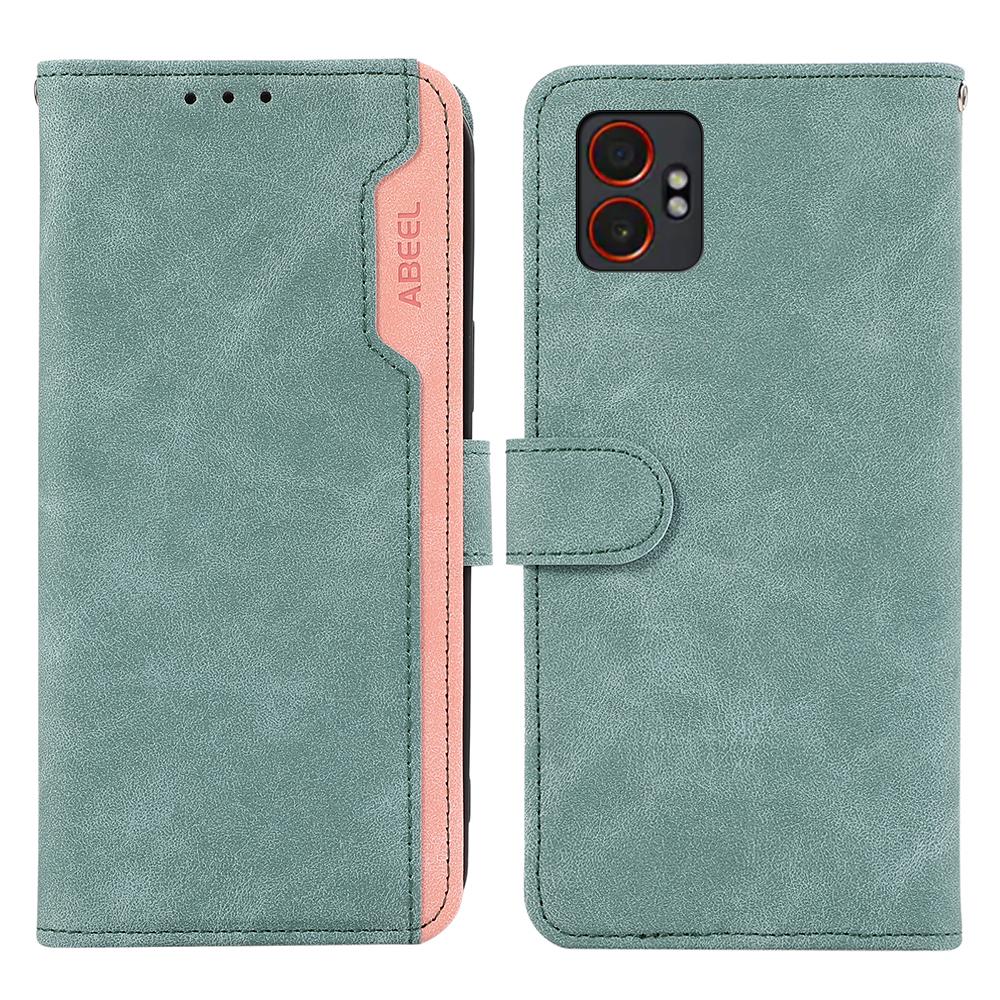 ABEEL For Samsung Galaxy XCover7 Pro Case Color Splicing Leather Flip Phone Cover RFID Blocking