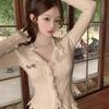 Women's Irregular Bodycon Knit Sweater - 2025 Spring/Autumn Long Sleeve Top