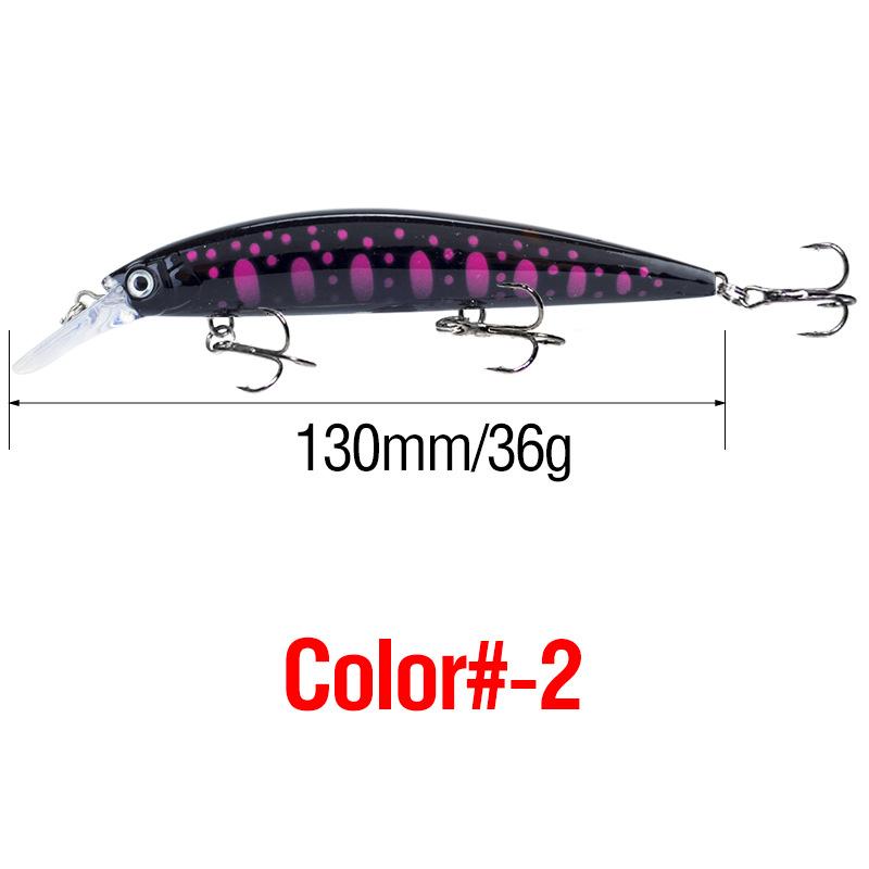 1 stk 130 mm/36 g Simulasjon Minnow Fiske Sluk Lasergravering Langtkastende Hardt Sluk med 3 Trippelkroker Wobble Fiskeutstyr