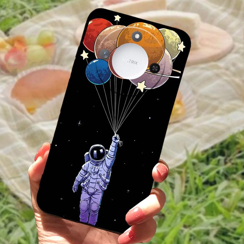 For Huawei Honor X60 Case Flowers Painted Cover Black Silicone Soft TPU Phone Case For Honor X60 Protective Shell Bumper