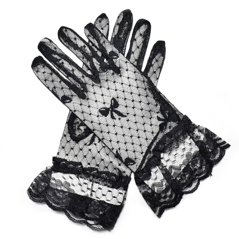 Wedding Party Summer Lace Fabric Sunscreen Gloves Bridal Gloves Mittens Jacquard Gloves