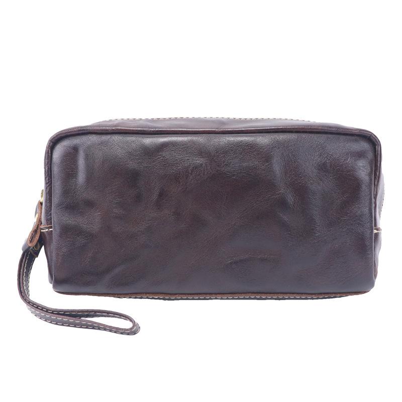 Multi-Purpose Genuine Leather Travel Organizer Pouch, Large Capacity Leather Pen Case, Cosmetics, Small Tools & Daily Essentials