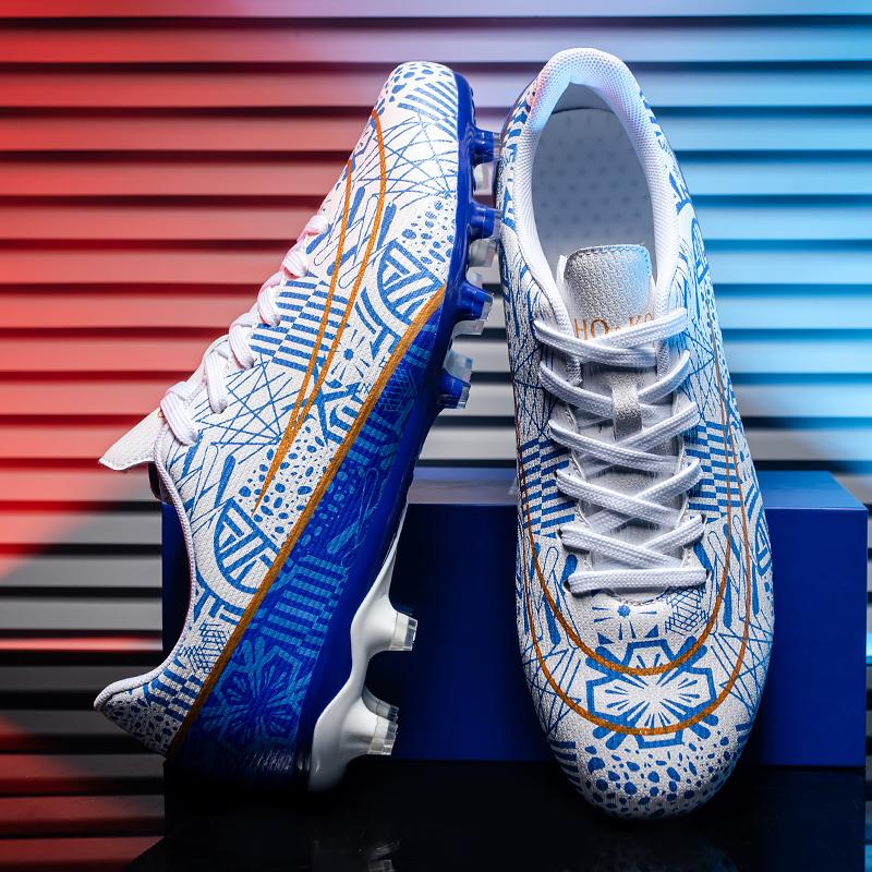 

Прочная обувь мужская футбольная FG длинный шип уличные спортивные туфли обеспечивают супер сцепление и противоскользящие свойства 38