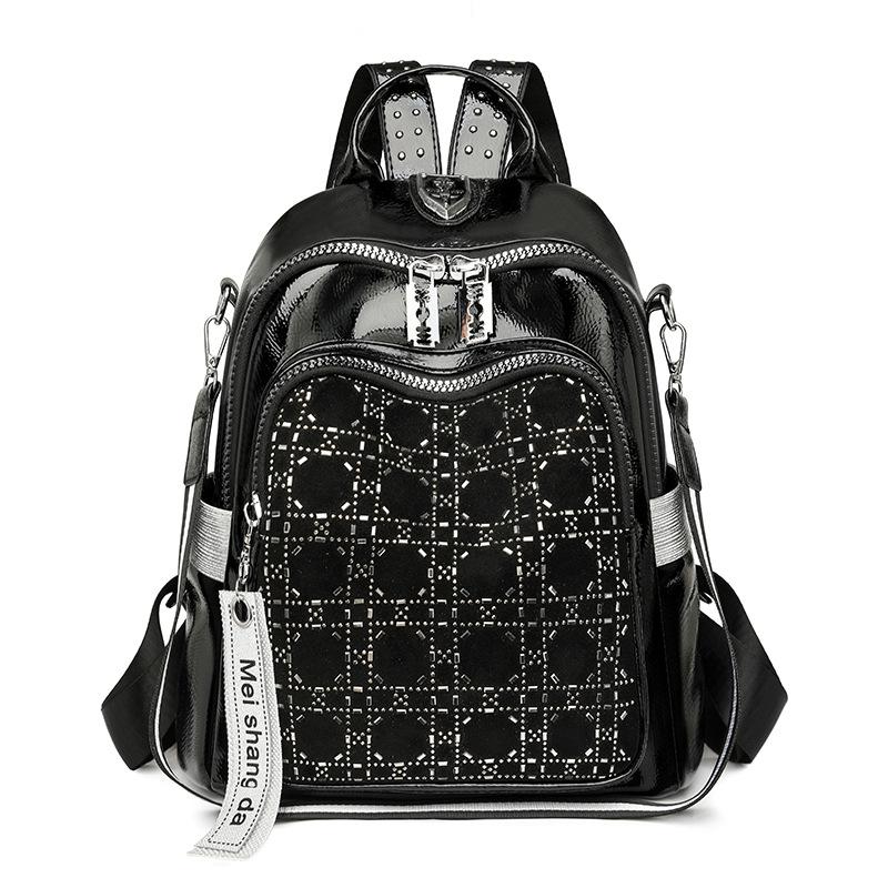 Rucksack Damen Heißer Diamant Pailletten Mode Punk Hohes Gefühl Große Kapazität Reise Persönlichkeit Tasche Baigou Rucksack