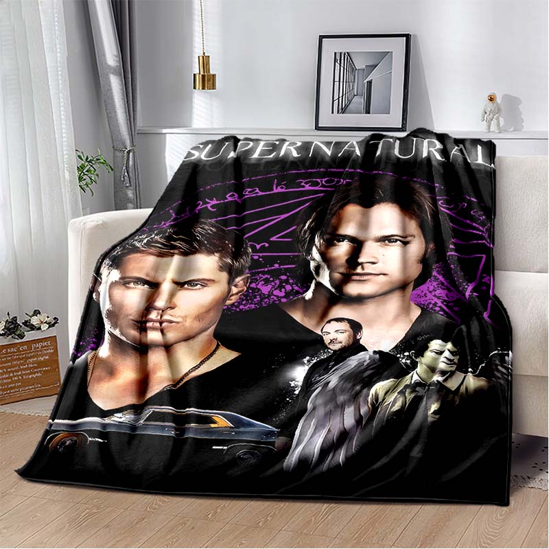 2026 New Supernatural Dean Sam Printed Blanket flannel Sofa Bed Cover for Four Seasons Comfortable Sleep Portable Warm Blanket