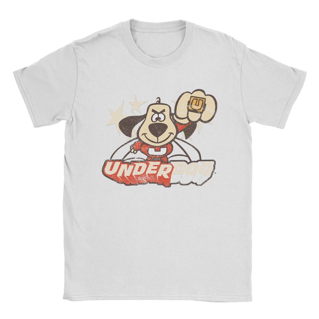 Vintage Underdog Flying Logo T-Shirt Men Crew Neck Cotton T Shirts Short Sleeve Tee Shirt Summer Clothing
