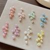 50Pcs Kawaii Star Heart Nail  3D Pearlescent Colorful Peach Heart Star Nail Charms Cute Nail Decoration