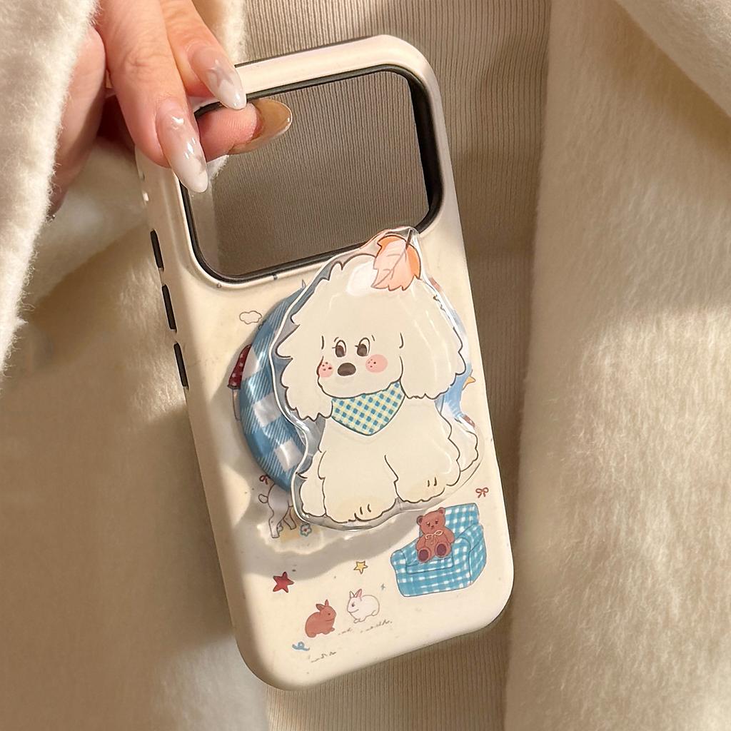 Autumn Puppy Apple 17 Mobile Phone Case IPhone15 Suitable for 11 Film Magnetic Bracket 16promax Creative Mobile Phone Case