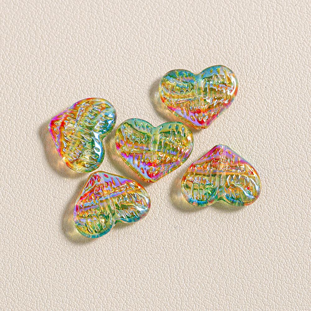 

Хайди 15 Картина маслом Звезда Сердце Бисерный гальванизированный браслет телефонная цепочка аксессуары 16MM Star Heart with Through-Hole