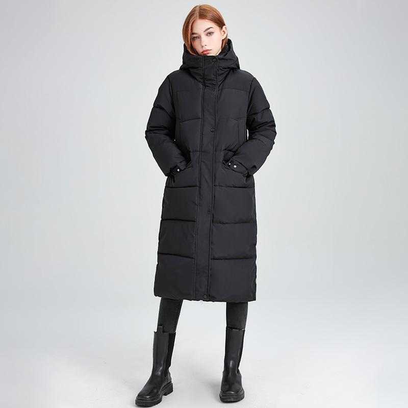 New Fashionable and Versatile Long Over-knee Hooded Cotton Jacket for Winter Loose and Thick Warm Cotton Jacket