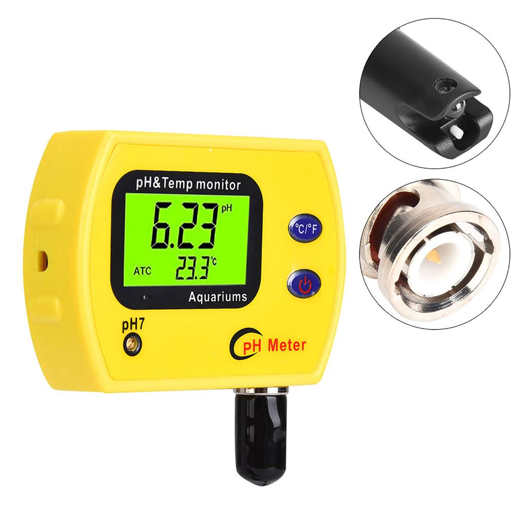 2 In 1 Portable High Precision Temperature PH Tester Meter Water Quality Analyzer Monitor220V EU Plug