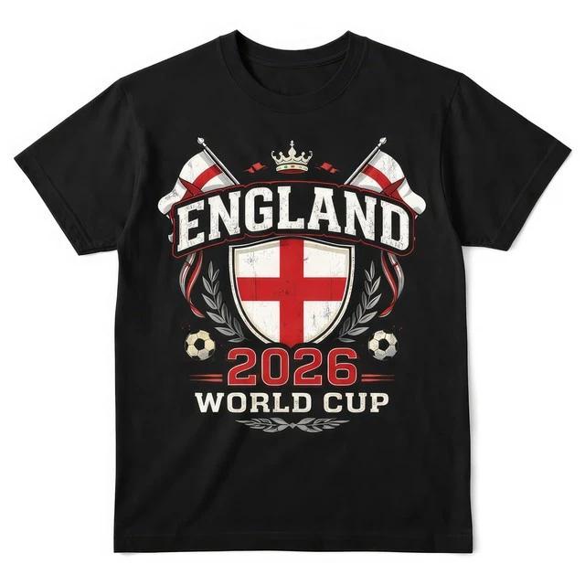 England World Cup 2026 Football Fan T Shirt English Soccer Graphic Tee S