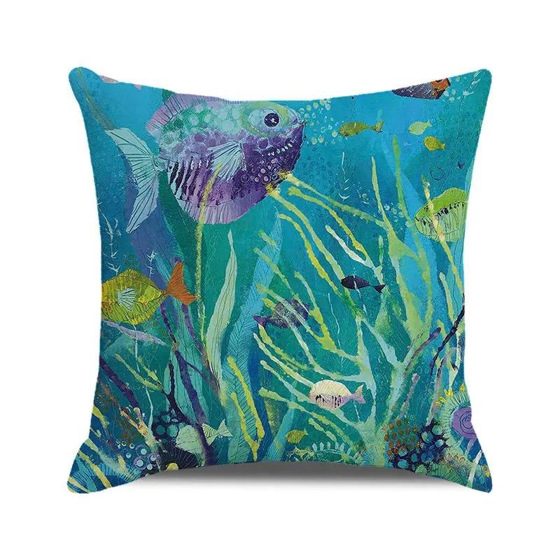 

Морская жизнь Акула Декоративная наволочка Гостиная Офис Украшения Главная Наволочка 40x40cm
