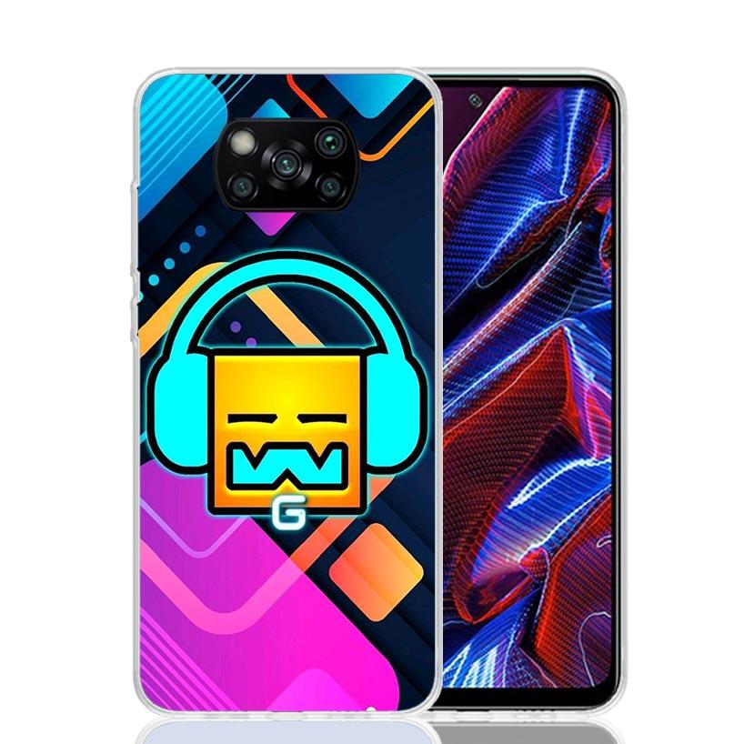 Geometry Dash Game Phone Case For Xiaomi Poco X7 X6 X5 Pro F7 Ultra Redmi 15C 15 13 13C 12 12C 10 10A 10C 9 9A 9C 9T Cover Poco