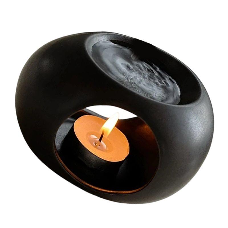 Good-Simple Black Candle Heating Holder Ceramics Essential Oil Diffuser Furnace Household Spa Aromatherapy