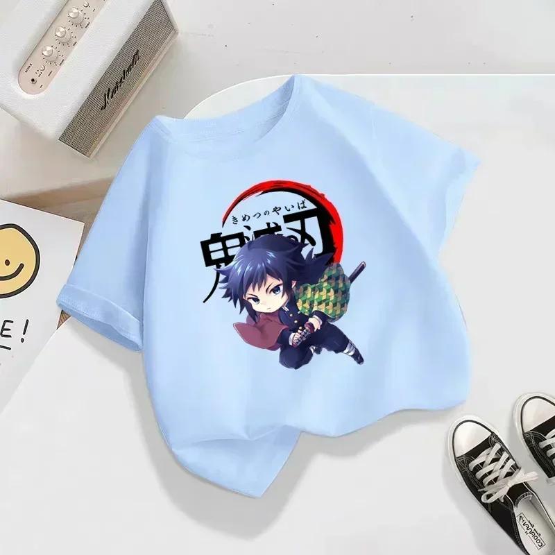 Kids Demon Slayer Anime Cartoon TShirt 2025 Children Blade of Ghost Summer Fashion Funny Clothes for Baby Girls  Boys